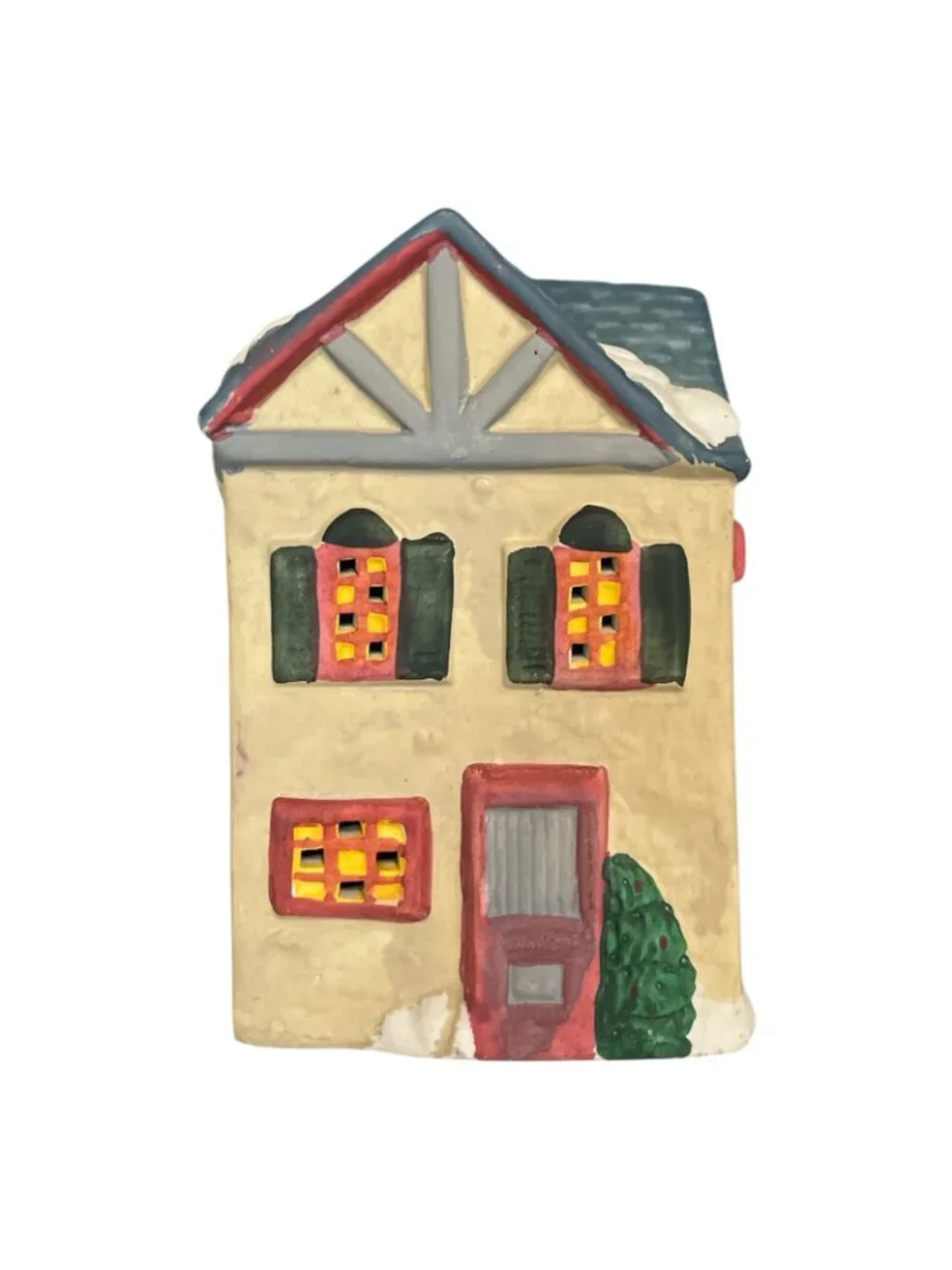 Vintage 1995 Winter Valley Villages Service Station Ceramic Christmas Village